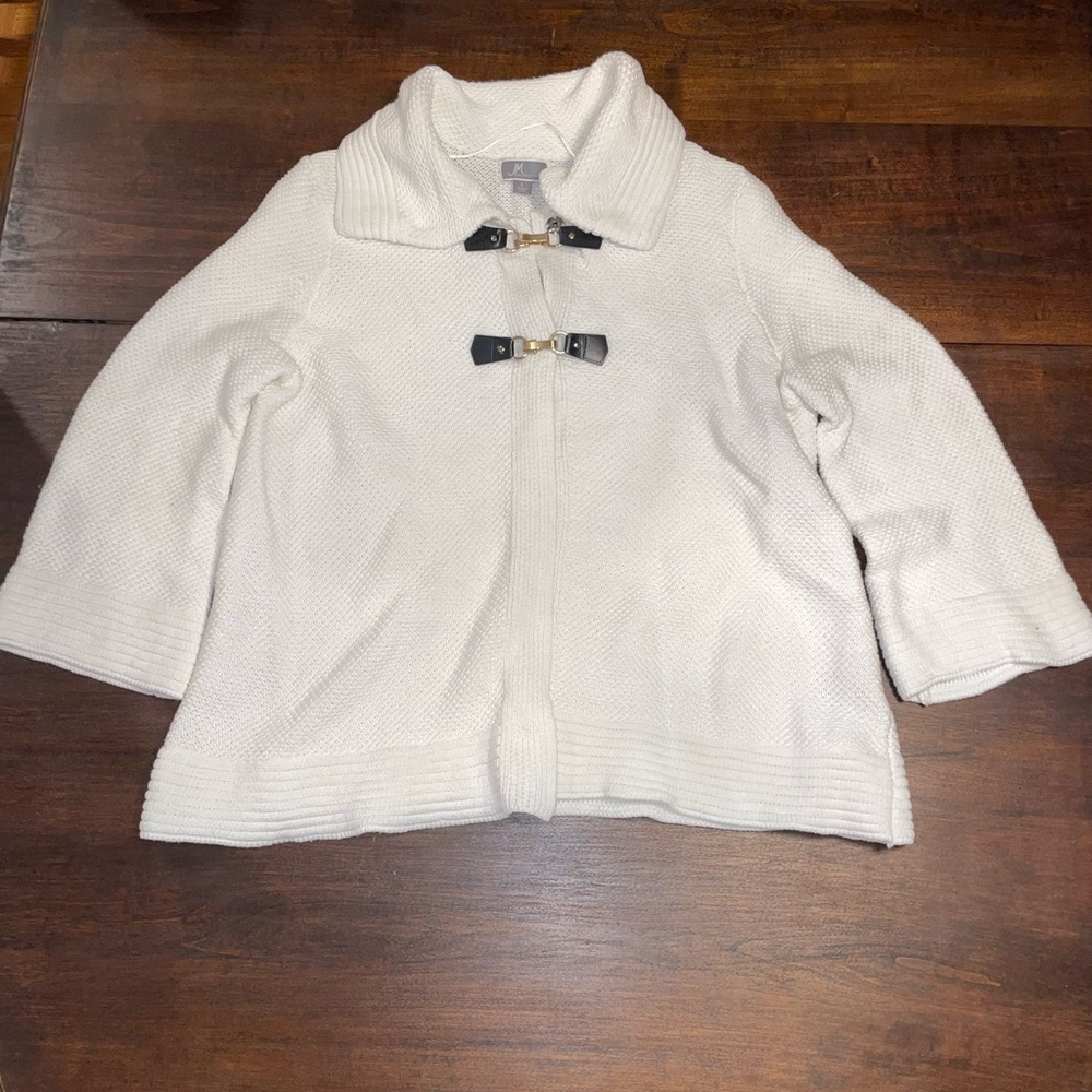 JM Collection Ivory Knit Jacket